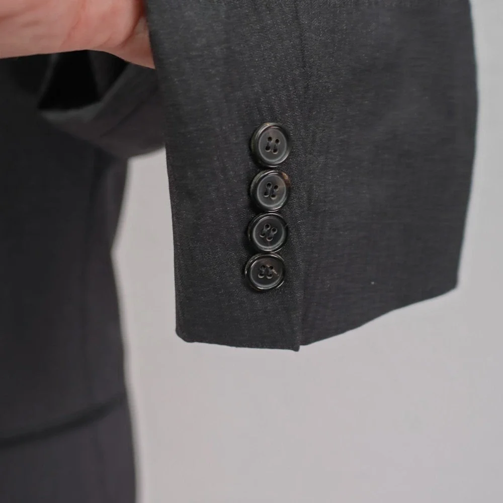 Boss Hugo Boss Super 100s Wool Gray Striped‎ 3 Button Blazer / Suit Jacket 40R